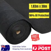 Shade Cloth Roll Mesh Sun Screen Garden Plants Outdoors 90% UV 1.83x30m Black