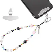 wigmoa T-SB Women's Phone Wrist Strap-Beaded Phone Charm Detachable Lanyard Bracelet, Chain with Metal Accent for Phone Case.