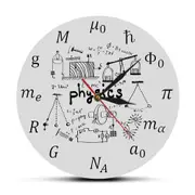 Science Art Physics Elements and Symbols Wall Clock Math Equations Wall Decor