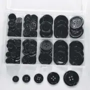 Black Buttons 100 pcs Black Buttons for CraftsResin Buttons for SewingSmall 4...