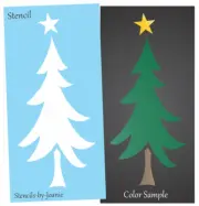 Joanie Stencil 5" Tall Rustic Winter Pine Tree Lodge Cabin Mountain DIY Art Sign