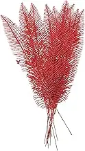 GOOHOCHY 12Pcs Christmas Wreath Adornment Glitter Powder Simulated Leaves for Festive Decor Vibrant Artificial Leaves Ornament for Holiday Celebrations