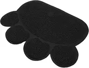 Happyyami Pet Food Mat Scratching Cat Pets Kitten Get for Pad Indoor Mats Litter Mat Durable Floor Offer Along with Non-Skid Pet Mat Pet Supplies Food Eating Mat Pet Accessories Black