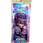 VTG Werewolf Costume Headpiece + Attached Wig Howling Transformations New W/Bag