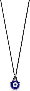 [PERIMADE] Evil Eye Necklace for Women Men, Gold Plated Enamel Turkish Blue Eye Charm Pendant, Dainty Hypoallergenic Leather Rope Chain Necklace Lucky Protection Jewelry Gift Couple Mother Daughter