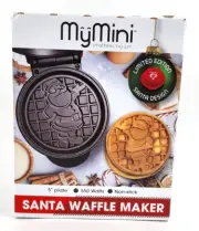 Santa Design Waffle Maker My Mini Limited Edition Nostalgia ~ Factory Sealed