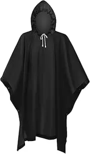 [MagiSel] Lightweight Waterproof Rain Poncho, Rain Poncho, Raincoat for Men and Women, Reusable Waterproof Rain Cape, Rain Jacket, Rain Jacket, Unisex for Camping, Hiking, Travel, Cycling, black, 32-42