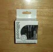 Billboard Stereo Earbuds Microphone Mic 3.5 mm Plug Case Black Gray BB584 *NEW*