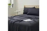 Dreamaker 1500TC Cotton Rich Sateen Sheet Set Charcoal Single