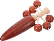 UPKOCH Funny Rattle Safe Wooden Hand Shaking Bell Traditional Percussion Instrument Enhances Rhythm for Playtime and Exploration