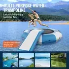 Water Bouncer 10ft Trampoline Float with Slide Ladder Electric Pump for Pool