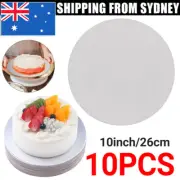 10x 10inch/26cm Cake Board Silver Round Cardboard Heavy Duty Cake Boxes Boards