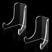 2 Pieces Acrylic Plate Stands Clear Acrylic Easels Display Stands with Deep