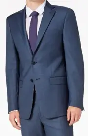 $450 Calvin Klein Men's Blue Wool X Slim-Fit Sport Coat Suit Jacket Size 44S