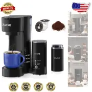 All-in-One Single Serve Coffee Machine with Grinder & Milk Frother - 28oz Tank