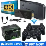 Video Game Console Retro TV Stick 64G 4K HDMI 2XWireless Controller 20000+ Games