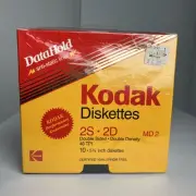 Kodak 5 1/4" Diskettes 2S 2D Double Sided 10 Computer Discs Double Density New