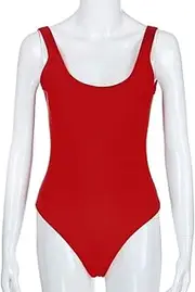 Sexy Solid Color Women Retro Elastic High Cut One Piece Swimwear Bathing Suits Push up Swimsuit Female Beachwear