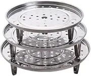 AIMALL 3pcs Stainless Steel Steamer Rack Detachable Steamer Plate Set with Thickened Design for Kitchen Cooking, Bread, and Steamed Food