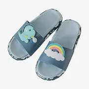[YUYUBAOER] Parent-Child Slipper Boys Girls Beach Pool Bathroom Anti-Slip Sandals House Shoes, Adult Slip-On Summer Slides Flip Flops Mens Green-42~43