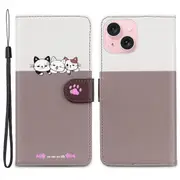 Cartoon Pet Series For iPhone 15 Plus Case Color Leather Wallet Cover