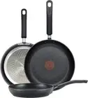 T-fal Experience Non Stick Fry Pan Set 3 Piece, 8, 10.25, 12 3-Piece, Black