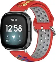 Geageaus Rainbow Bands Compatible with Fitbit Versa 3/Fitbit Sense Straps, Soft Silicone Sport Replacement Wristband for Fitbit Versa 3 ands Fitbit Sense Smart Watch Bands for Women Men