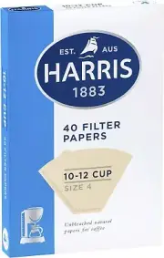 Harris Coffee Filter Papers 10-12 Cup 10 Packs of 40 Papers Size 4 Unbleached