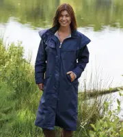 LADIES WOMENS CHAMPION SANDRINGHAM LONG CASUAL 100% WATERPROOF DRAPE JACKET COAT