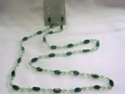 28" HAND KNOTTED FACETED GREEN AVENTURINE GEMSTONE BEADED NECKLACE & EARRING SET