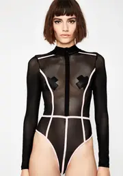 Dark Strobe Racer Mesh Bodysuit