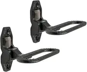 Mytee Products 2 Pack 6-5/16" (W) x 4-3/4" (D) Black Galvanized Steel Trailer Folding Step - Fold Down Utility Bed Body Safety 440 LBS Reliable Grab Handle or Step for Trailer RV Bus Camper