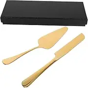iplusmile 1Set Stainless Steel Cake Knife and Server Set Baking Tools for Weddings and Birthdays Effortless Cake Cutting with Serrated Blade for Desserts and Baked Goods