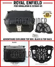 ADVENTOURE EXPLORER TOP BOX, BLACK & TOP RACK For Himalayan & SCRAM 411