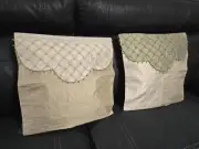 Vintage Indiaink lot of 2 Linen Pillowcases 18x18" NWT