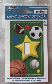 NEW IN PACKAGE Light Switch Sticker Cover Football Soccer Basketball Baseball