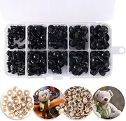150Pcs Doll Making Eyes Multiple Sizes Reusable Plastic Resin Button Eyes for DIY Craft Stuffed Animals Toy Bear Plush Toy Crochet Craft Dolls