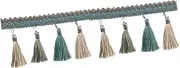 Frediuo Tassel Lace Trim,Polyester Tassel Chainette Long Fringe Trim,Polyester Fringe for Costume,Craft,Dress DIY Craft, Blue