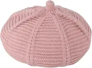 [DEARMAMY] Wool Weaving Boys and Girls Beret Berets Hat for Boys/Girls Versatile Cozy Accessory Pink