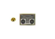 pins pin's badge metal lapel hat button tape player radio