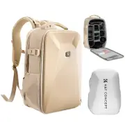 K&F Concept Camera Backpack Hardshell DSLR Photography Camera Bag Case Khaki 22L
