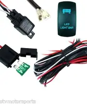 LED Work Light Bar Wiring Harness Kit Cable with Laser Etched Switch and Relay