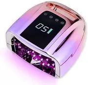 JSAUGXQYLYDB 96W Professional UV LED Nail Dryer - Rechargeable Cordless Nail Lamp with 4 Timer Settings, Auto Sensor & LCD Display.Perfect for Gel Nails with Removable Stainless Steel Bottom for Salon