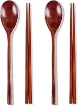 Ecloud Shop Woden Spoon Chopsticks Sets Korean dinnerware Combinations 2pcs