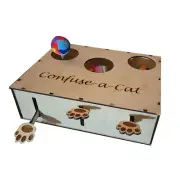 Cat Hunting Box Confuse a Cat Box Puzzle Wood Cat Interactive Play Toy