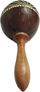 Hand Drawn Pattern Maracas for Adults Portable, Coconut Shell Rhythmic Ball for Mexican Fiesta Party, Cinco De Mayo Party Favors