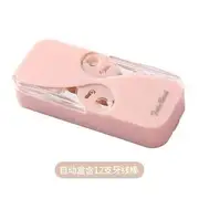 Porcini - Disposable Plastic Stemmed Dental Floss with Case With 12 Dental Floss - Pink - One Size