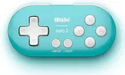8Bitdo Zero 2 Bluetooth Key Chain Sized Mini Controller for Nitendo Switch, Windows, Android and macOS (Turquoise Edition)