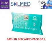 BATH IN BED WIPES UNPERFUMED WATERLESS BATHING SYSTEM PACK OF 8 WIPES