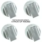 GENUINE STOVES NEW WORLD SILVER OVEN COOKER HOB KNOB SWITCH x 4 PACK 082625731